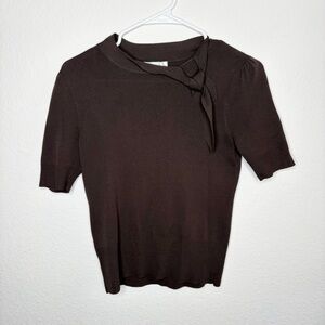 Ann Taylor LOFT Brown tie knit top